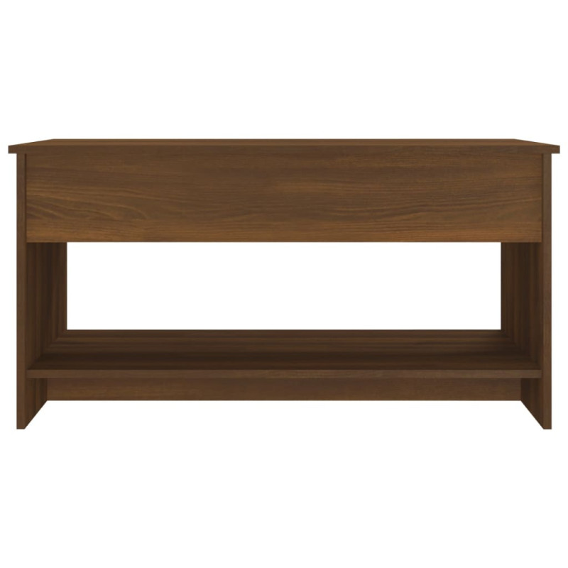 Produktbild för Soffbord brun ek 102x50x52,5 cm konstruerat trä