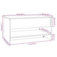 Produktbild för Soffbord brun ek 80x50x40 cm konstruerat trä