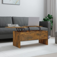 Produktbild för Soffbord rökfärgad ek 102x50,5x46,5 cm konstruerat trä