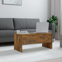 Produktbild för Soffbord rökfärgad ek 102x50,5x46,5 cm konstruerat trä