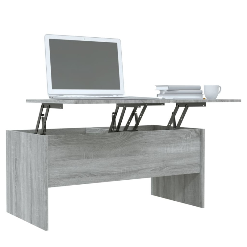Produktbild för Soffbord grå sonoma-ek 102x50,5x46,5 cm konstruerat trä