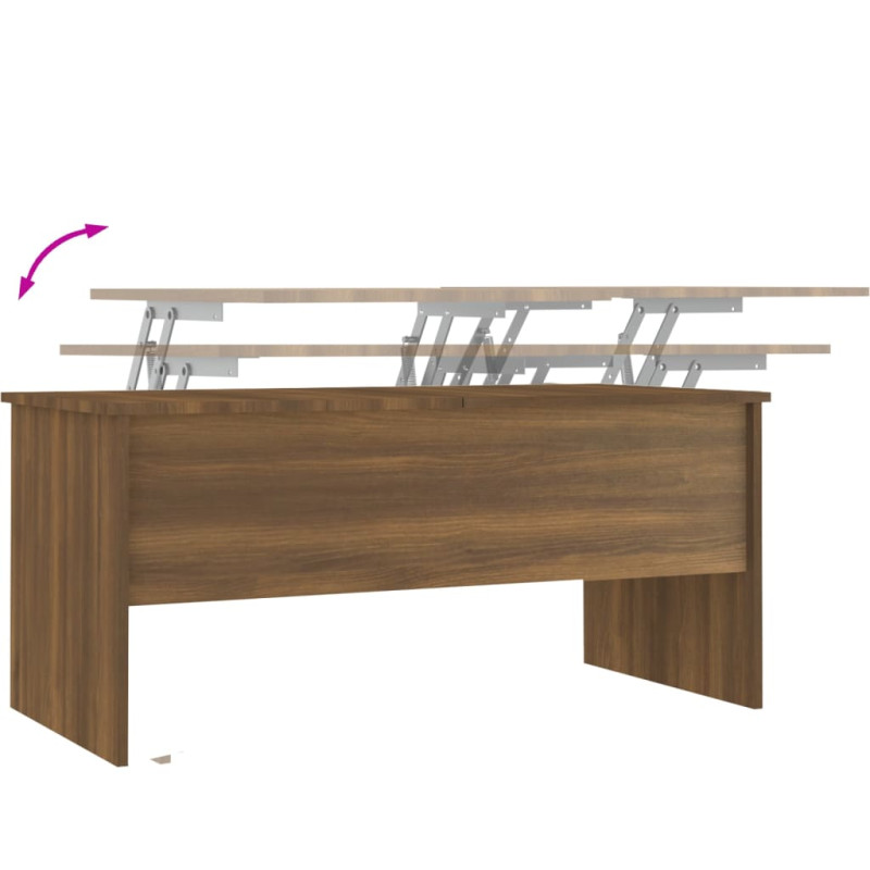 Produktbild för Soffbord brun ek 102x50,5x46,5 cm konstruerat trä