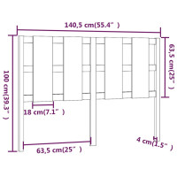 Produktbild för Sänggavel honungsbrun 140,5x4x100 cm massiv furu