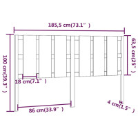 Produktbild för Sänggavel honungsbrun 185,5x4x100 cm massiv furu