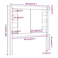 Produktbild för Sänggavel 96x4x100 cm massiv furu