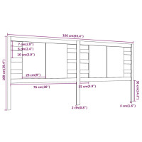 Produktbild för Sänggavel svart 166x4x100 cm massiv furu