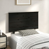 Produktbild för Sänggavel svart 94x6x82,5 cm massiv furu