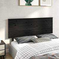 Produktbild för Sänggavel svart 164x6x82,5 cm massiv furu