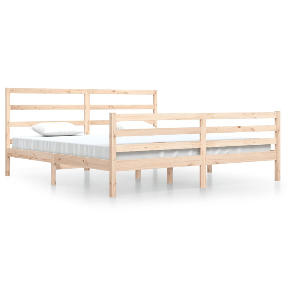 Produktbild för Sängram massiv furu 200x200 cm