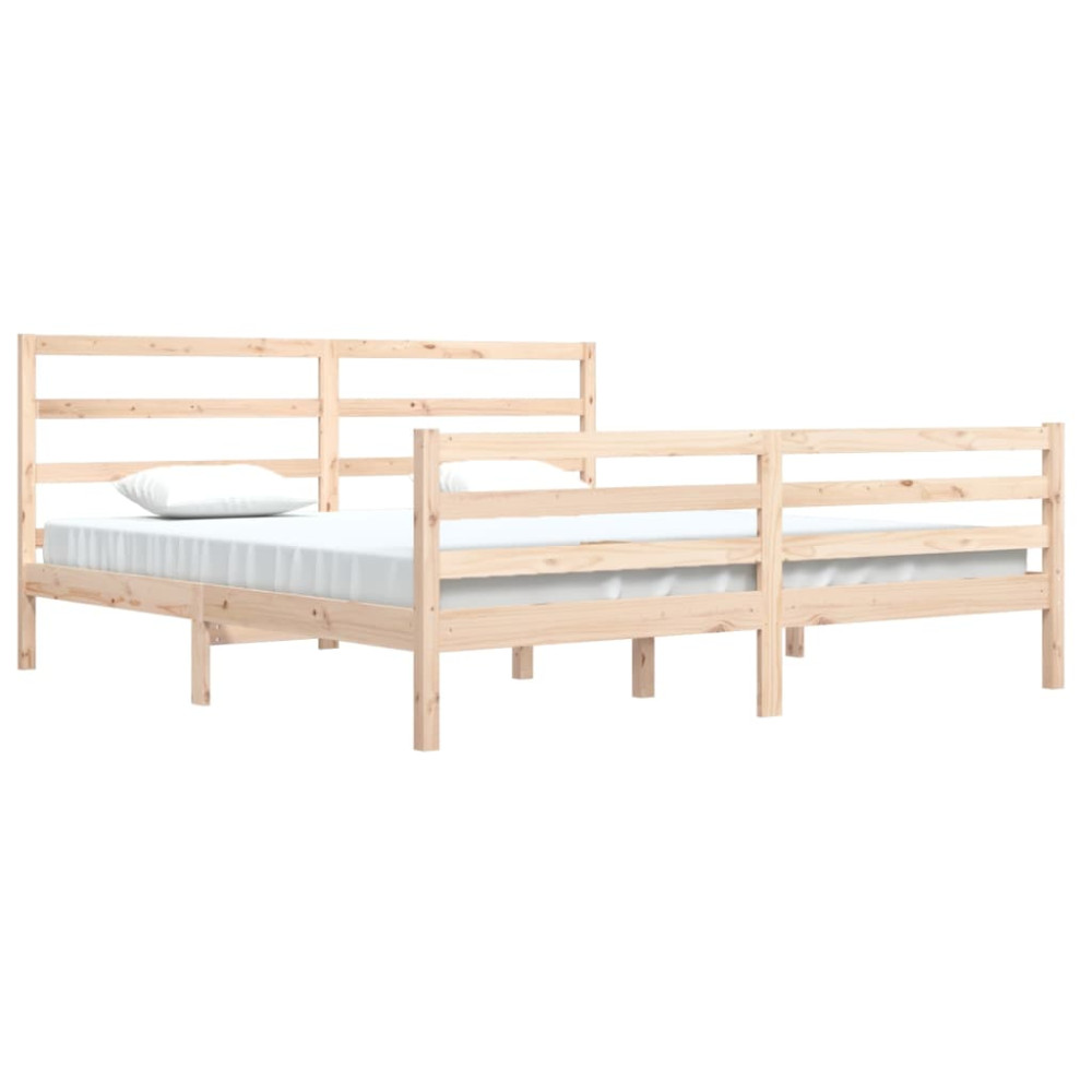 Produktbild för Sängram massiv furu 200x200 cm