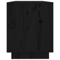 Produktbild för Tv-bänk svart 110,5x35x44 cm massiv furu