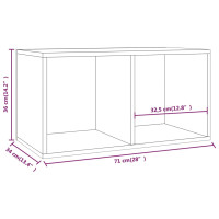 Produktbild för Vinylhylla rökfärgad ek 71x34x36 cm konstruerat trä