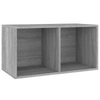 Produktbild för Vinylhylla grå sonoma 71x34x36 cm konstruerat trä