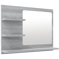 Produktbild för Badrumsspegel grå sonoma 60x10,5x45 cm konstruerat trä