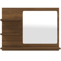 Produktbild för Badrumsspegel brun ek 60x10,5x45 cm konstruerat trä