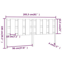 Produktbild för Sänggavel honungsbrun 205,5x4x100 cm massiv furu