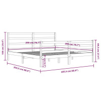 Produktbild för Sängram vit massiv furu 200x200 cm