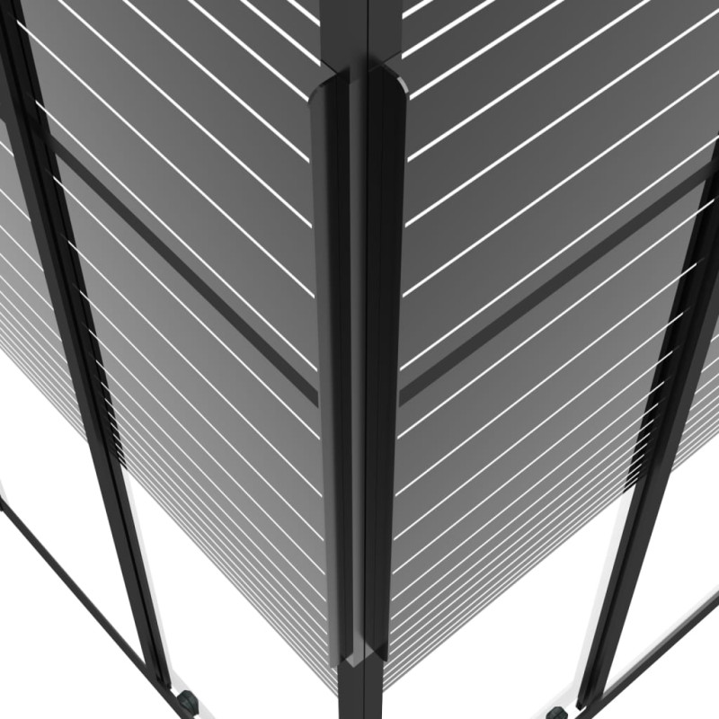 Produktbild för Duschkabin ränder ESG 80x80x180 cm svart
