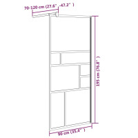 Produktbild för Duschvägg 90x195 cm ESG-glas vit