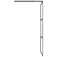Produktbild för Duschvägg 80x195 cm halvfrostat ESG-glas svart