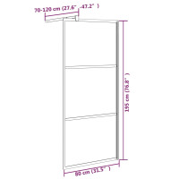 Produktbild för Duschvägg 80x195 cm halvfrostat ESG-glas svart