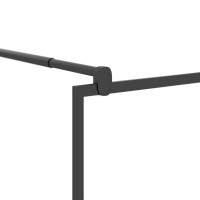 Produktbild för Duschvägg 115x195 cm halvfrostat ESG-glas svart