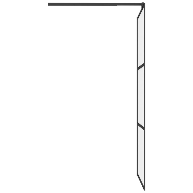Produktbild för Duschvägg 90x195 cm halvfrostat ESG-glas svart