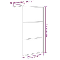 Produktbild för Duschvägg 115x195 cm halvfrostat ESG-glas svart