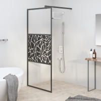 Produktbild för Duschvägg 80x195cm ESG-glas med stendesign svart