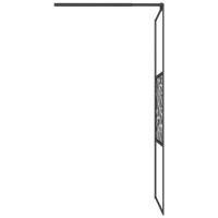 Produktbild för Duschvägg 80x195cm ESG-glas med stendesign svart