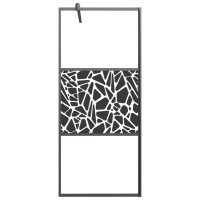 Produktbild för Duschvägg 90x195cm ESG-glas med stendesign svart