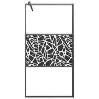 Produktbild för Duschvägg 100x195cm ESG-glas med stendesign svart