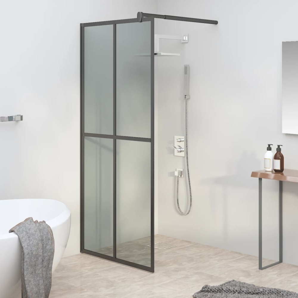 Produktbild för Duschvägg 90x195cm mörkt härdat glas