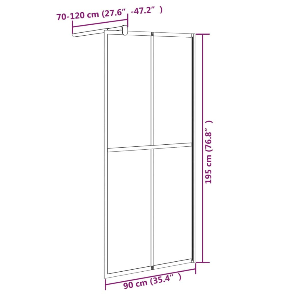 Produktbild för Duschvägg 90x195cm mörkt härdat glas