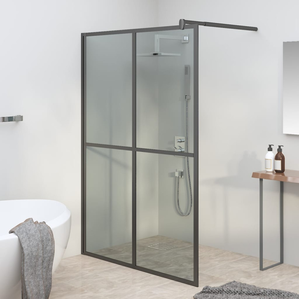 Produktbild för Duschvägg 140x195 cm mörkt härdat glas