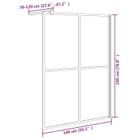 Produktbild för Duschvägg 140x195 cm mörkt härdat glas