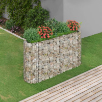 Produktbild för Planteringsgabion galvaniserat järn 190x50x100 cm