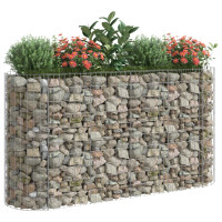 Produktbild för Planteringsgabion galvaniserat järn 190x50x100 cm