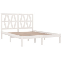 Produktbild för Sängram vit massiv furu 120x200 cmmassiv