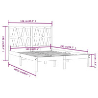 Produktbild för Sängram vit massiv furu 120x200 cmmassiv