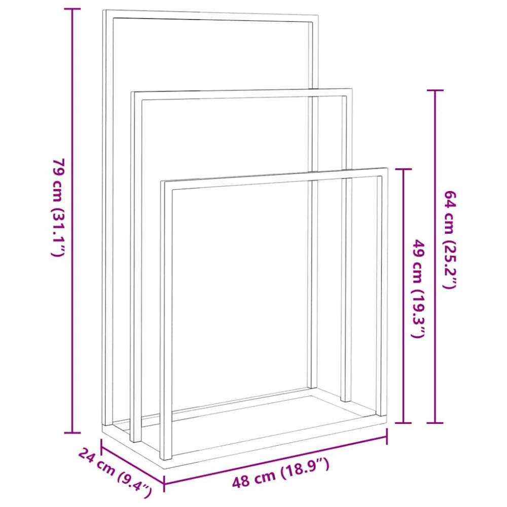 Produktbild för Fristående handdukshängare vit 48x24x79 cm järn