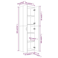 Produktbild för Kontorsskåp rökfärgad ek 60x32x190 cm konstruerat trä