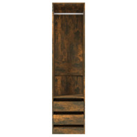 Produktbild för Garderob med lådor rökfärgad ek 50x50x200 cm konstruerat trä