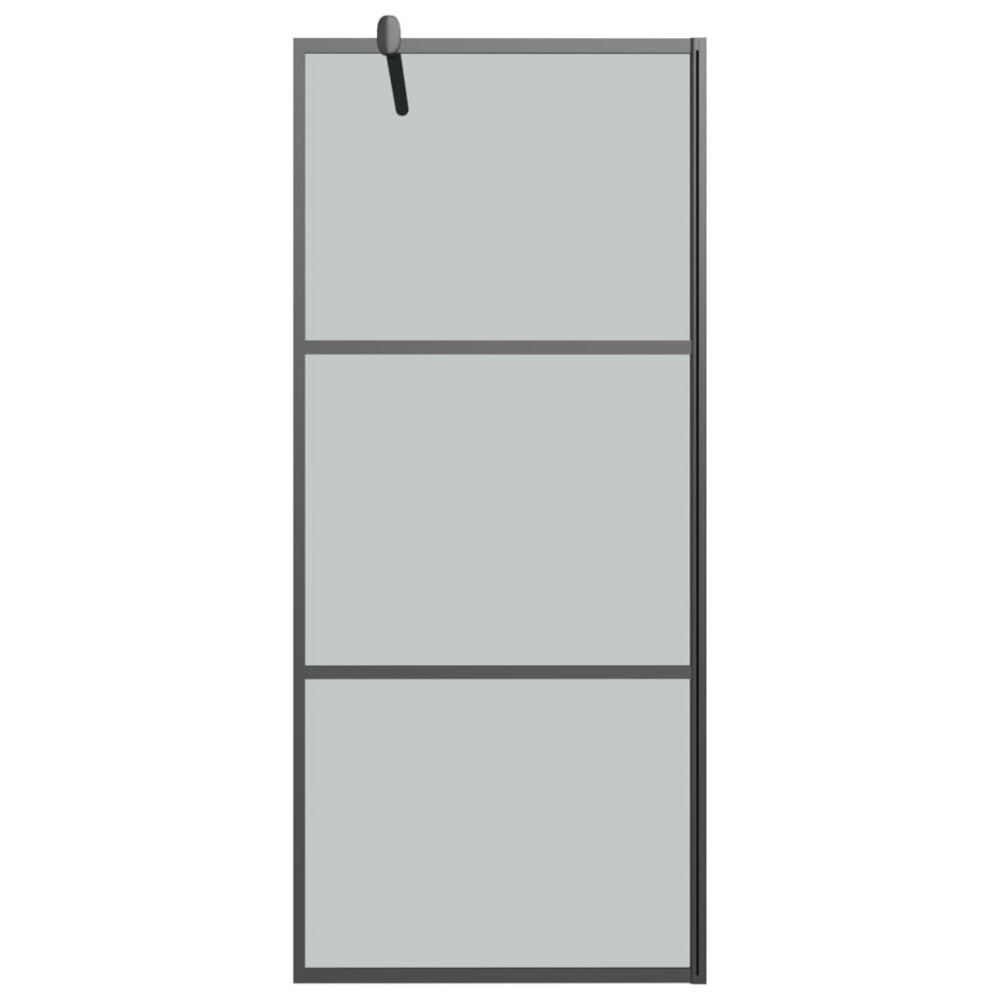Produktbild för Duschvägg 90x195cm halvfrostat ESG-glas svart
