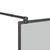 Produktbild för Duschvägg 90x195cm halvfrostat ESG-glas svart