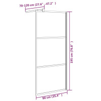 Produktbild för Duschvägg 90x195cm halvfrostat ESG-glas svart