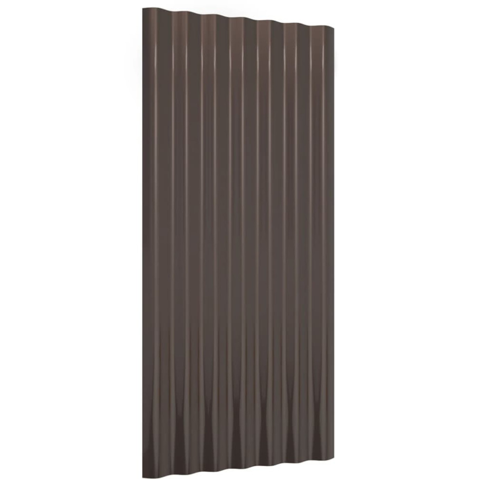 Produktbild för Takplåt 36 st galvaniserat stål brun 80x36 cm