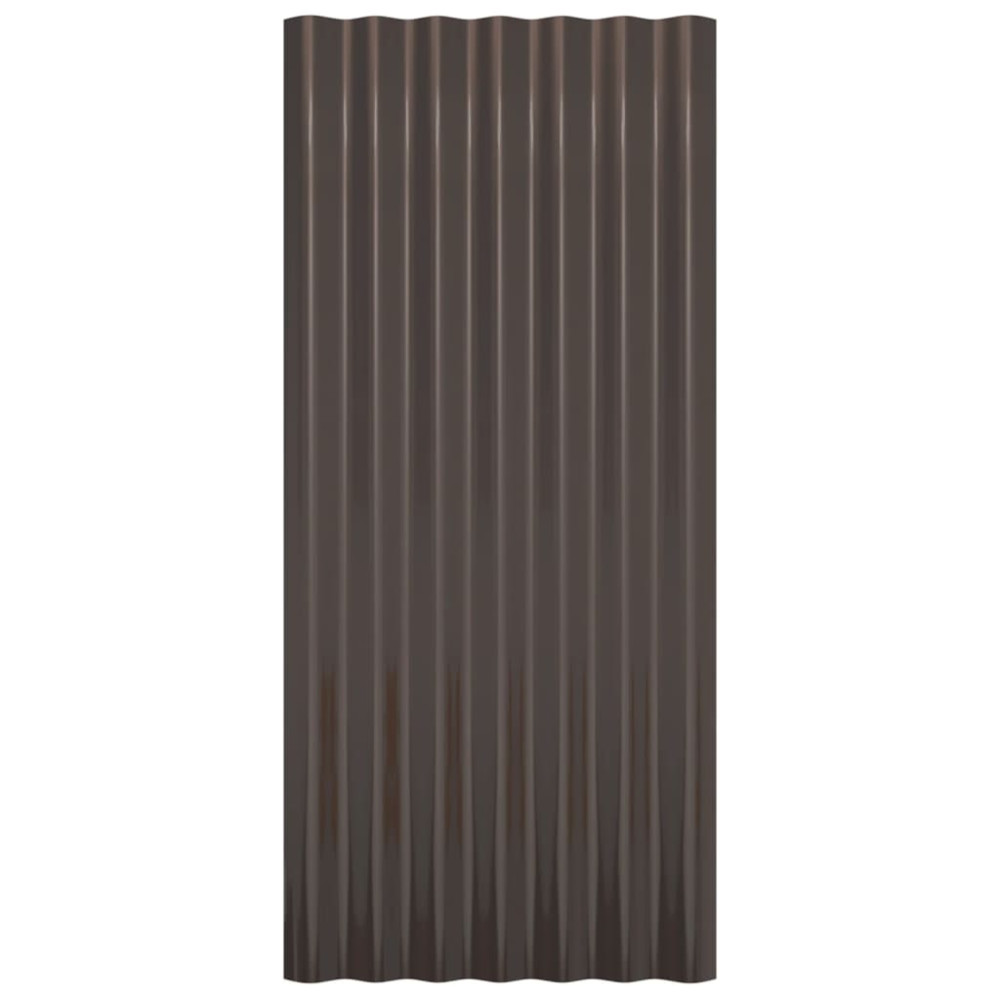 Produktbild för Takplåt 36 st galvaniserat stål brun 80x36 cm