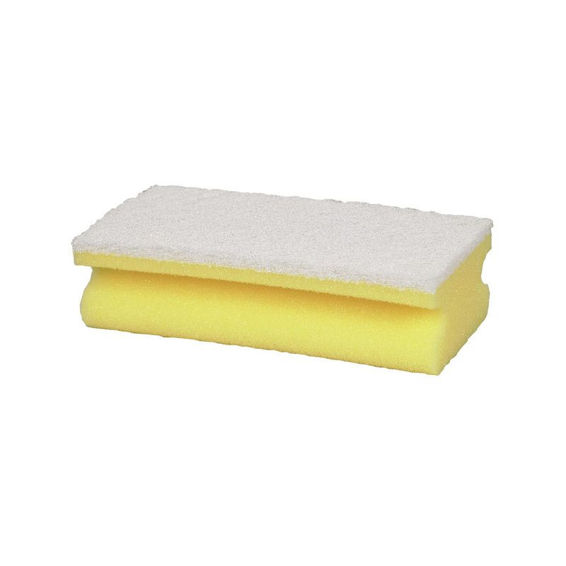 Produktbild för Rengöringssvamp vit/gul 15x7cm 10/fp