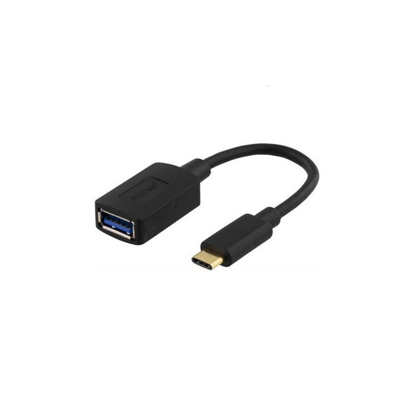Produktbild för Adapter DELTACO USB C hane - Typ A hona